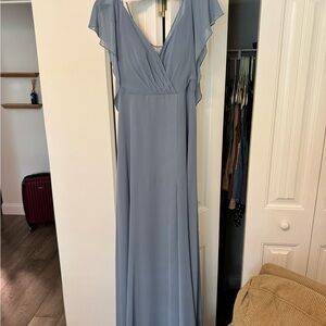 Jenny Yoo Hayes bluebell luxe chiffon bridesmaid dress